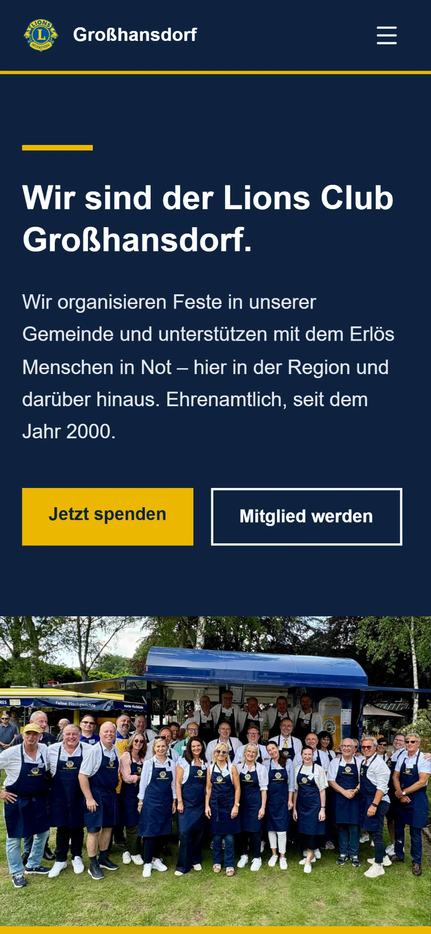 Startseite von lc-grosshansdorf.com auf dem Handy
